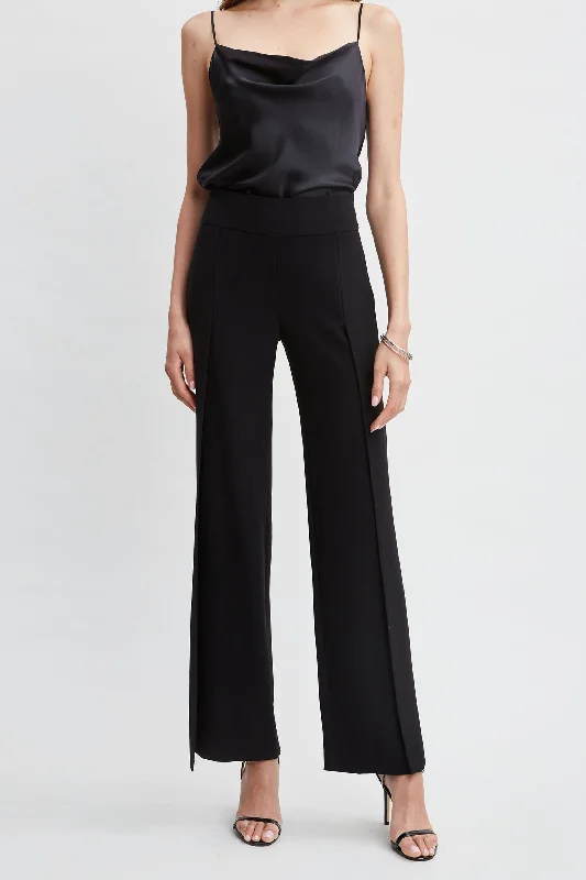 Crepe Overlay Slit Pant