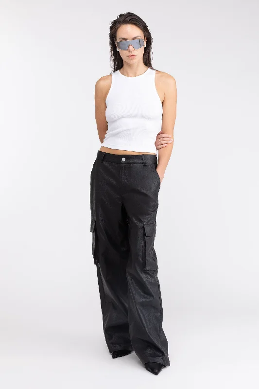 VEGAN LEATHER CARGO PANT