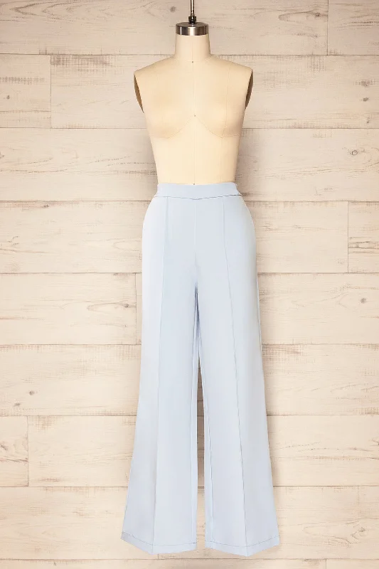 Korcula Blue | High Waisted Wide Leg Pants