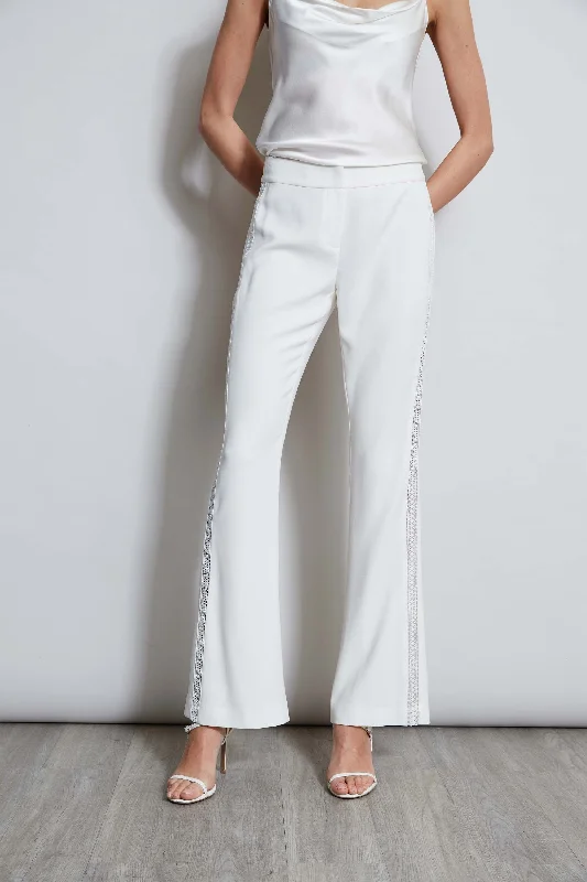 Lace Trim Fit & Flare Pant