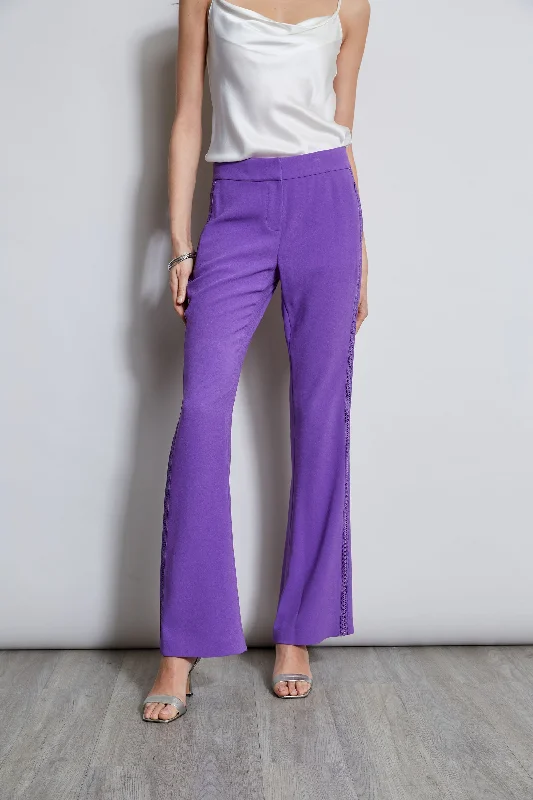 Lace Trim Fit & Flare Pant