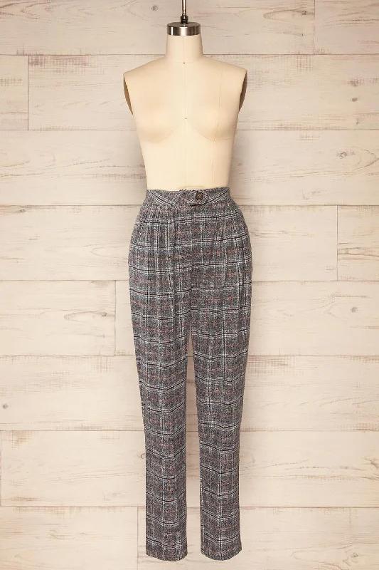 Logan | High-Waisted Plaid Pants