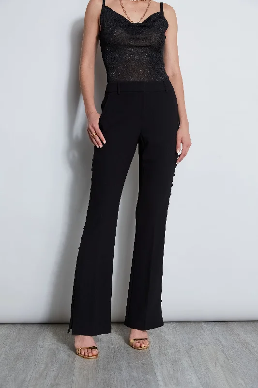 Side Button Crepe Pant