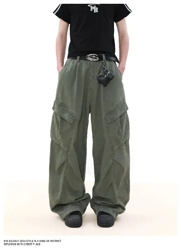 Washed Baggy Fit Cargo Pants