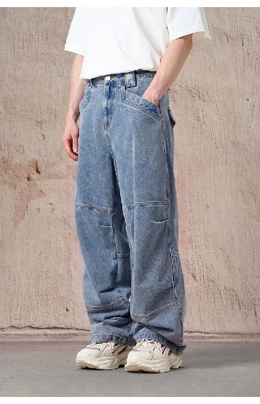 Washed Wide Pocket Jeans