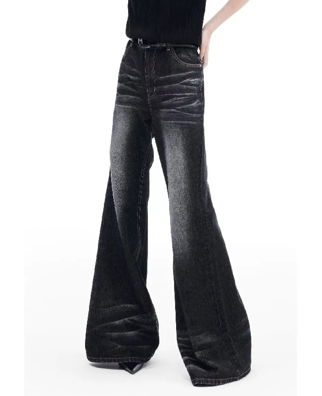 Whiskered Ends Flare Jeans