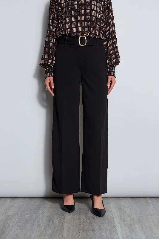 T-Tahari Scuba Crepe Wide Leg Belted Pant