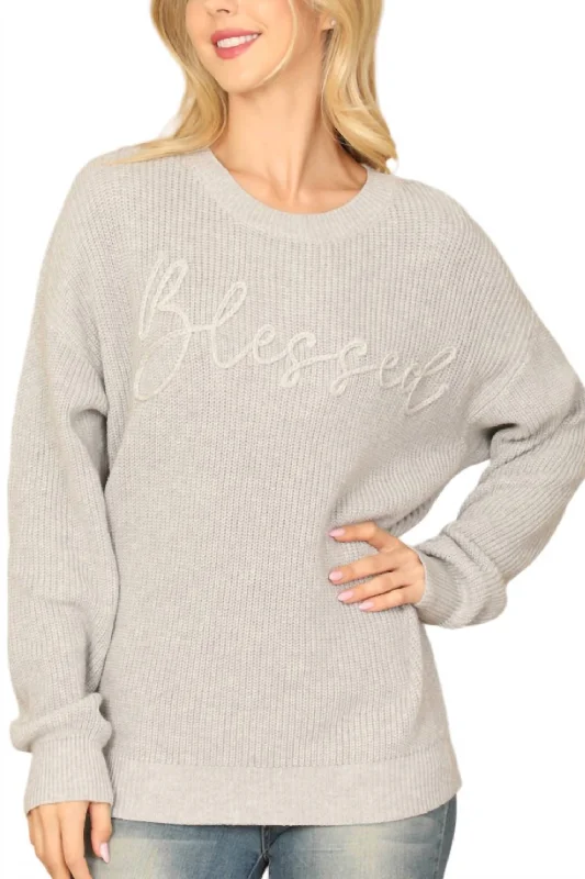 Blessed Sweater In Heather Grey