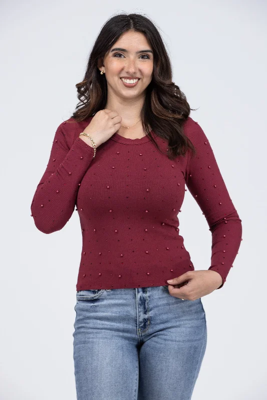 Dancing In Pearls Long Sleeve Top