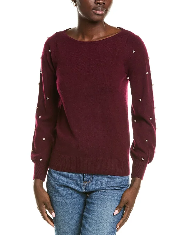 sofiacashmere Embellished Cashmere Sweater