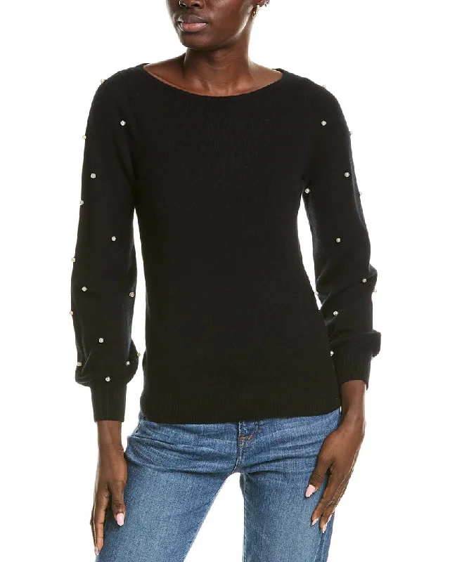 sofiacashmere Embellished Cashmere Sweater