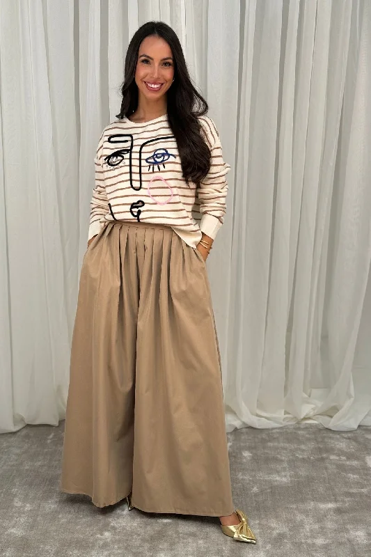 Elsa Puff Maxi Skirt In Camel