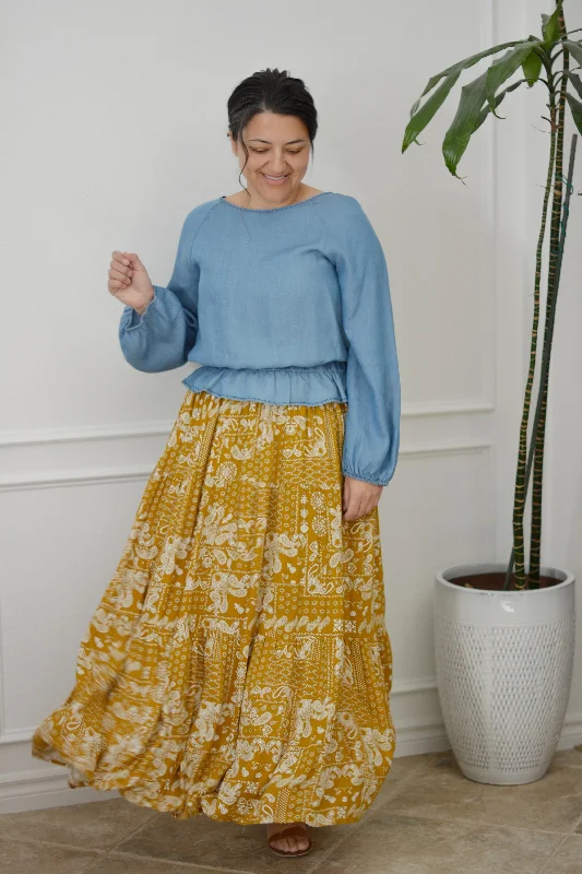 Maggie Mustard Maxi Skirt