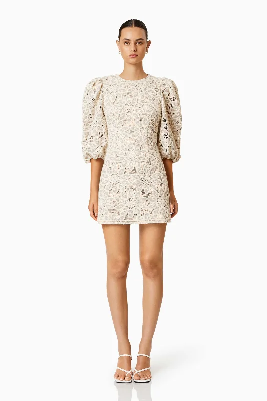 Cliffside Mini Lace Dress In Ivory