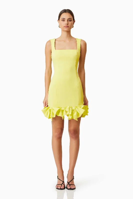 Kennedy Mini Bow Dress In Yellow