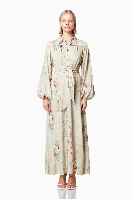 Odessa Floral Maxi Dress In Green