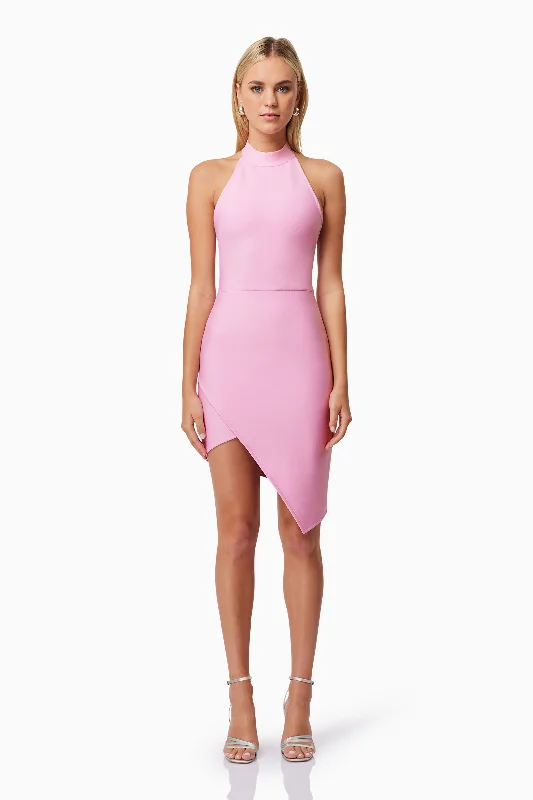 Riley Backless Mini Dress In Pink