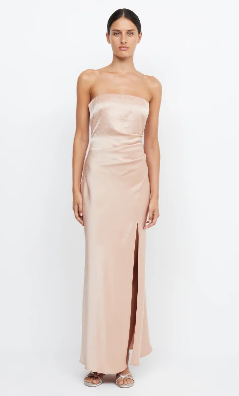 THE DREAMER STRAPLESS DRESS - ROSE GOLD