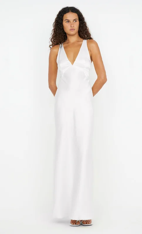 THE DREAMER V NECK DRESS - IVORY