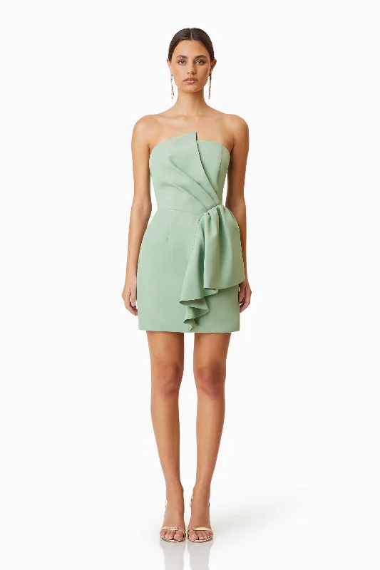 Zuri Mini Strapless Dress In Green