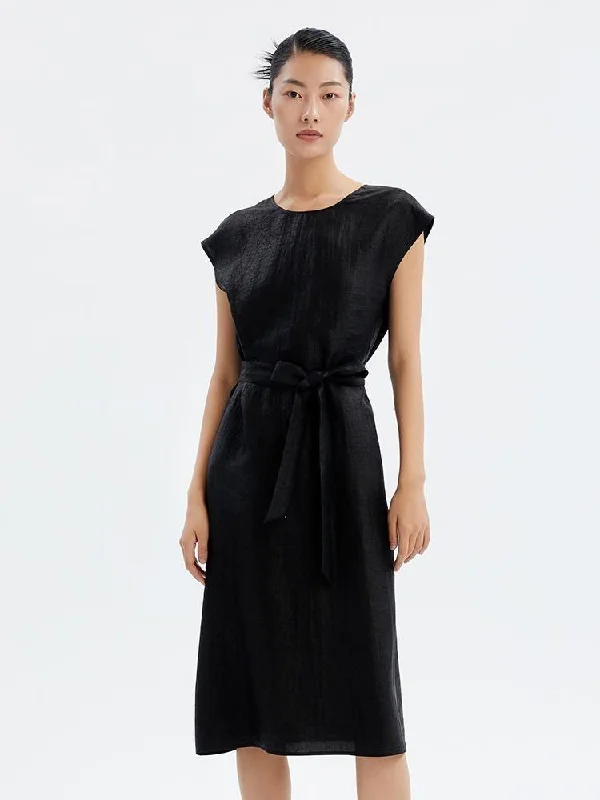 18 Momme Xiang Yun Silk Sleeveless Midi Dress