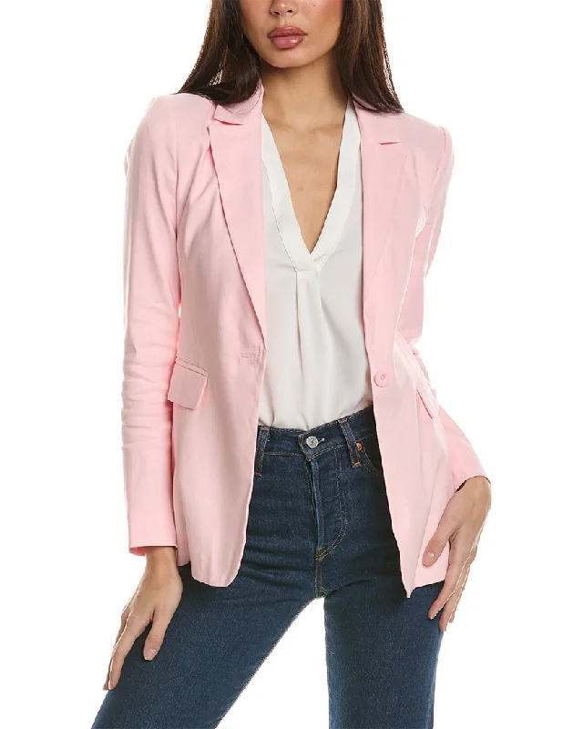 alice + olivia Macey Linen-Blend Blazer