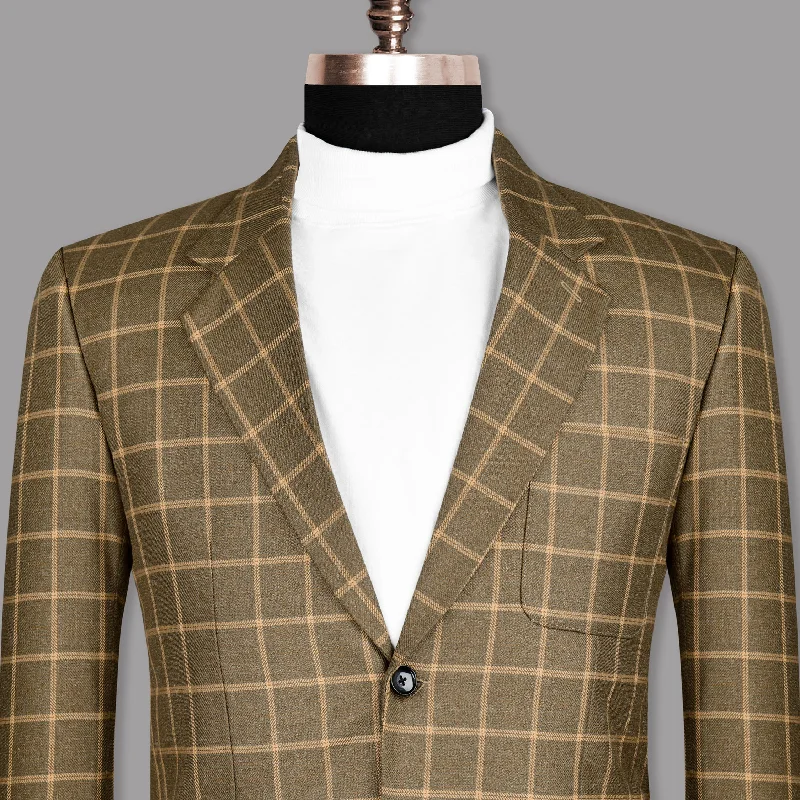 Hemlock Brown windowpane Sports Blazer