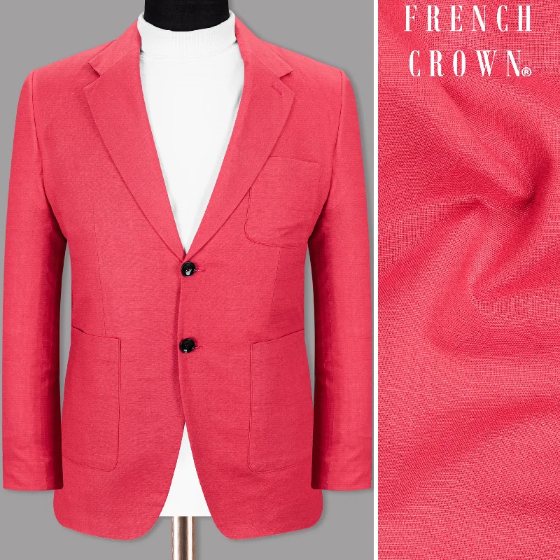 Peach Luxurious Linen Sports Blazer