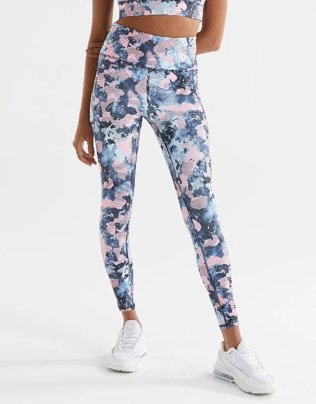 ZOE Air-Core Full Length Legging - Blue & Pink Abstract Print