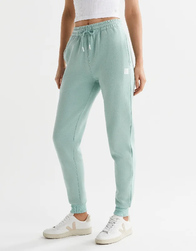 Millie Slim Fleece Trackpant - Sage Green