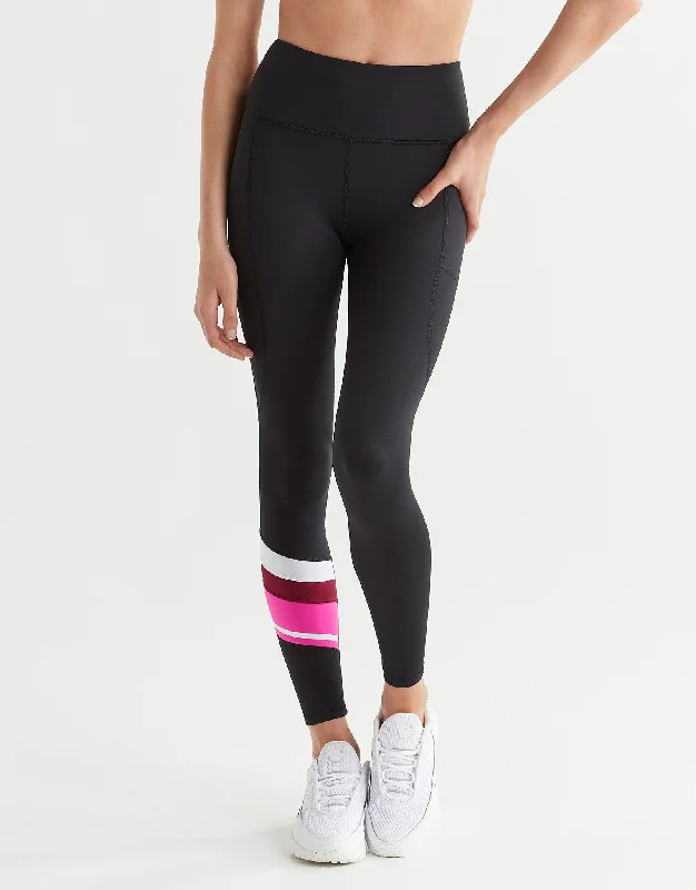 LIMITLESS Full Length Legging - Black/Pink/White