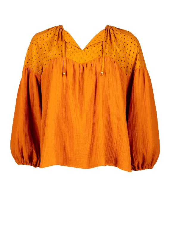 Delilah Blouse Burned Orange