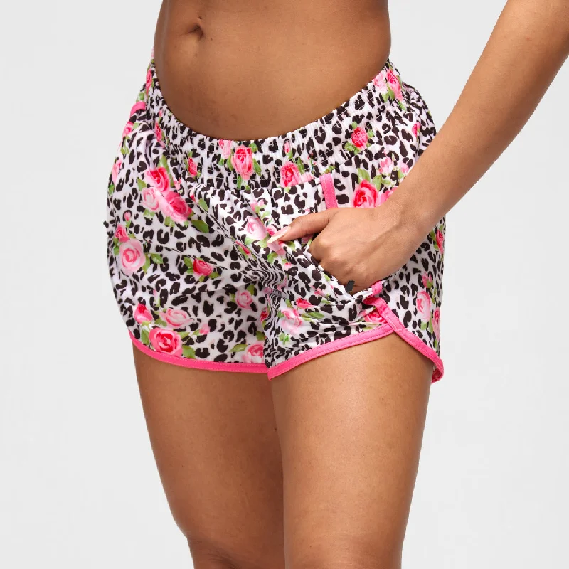 Jungle Rose Loose Fit Workout Shorts